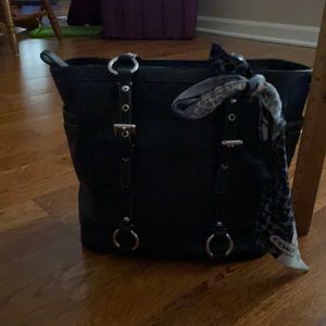 Black leather Coach purse